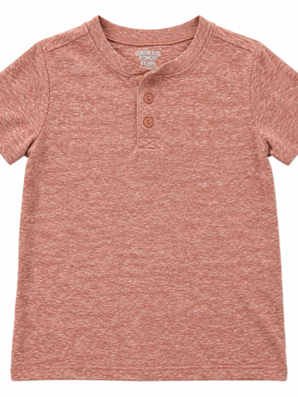 Garanimals Heathered Rust-Blend Short Sleeve Henley Tee